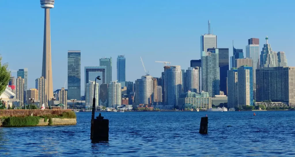 Toronto skyline from park canada