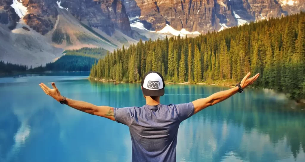 Man enjoying the mountain