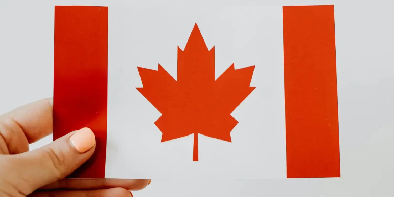 A Person Holding a Canadian Paper Flag