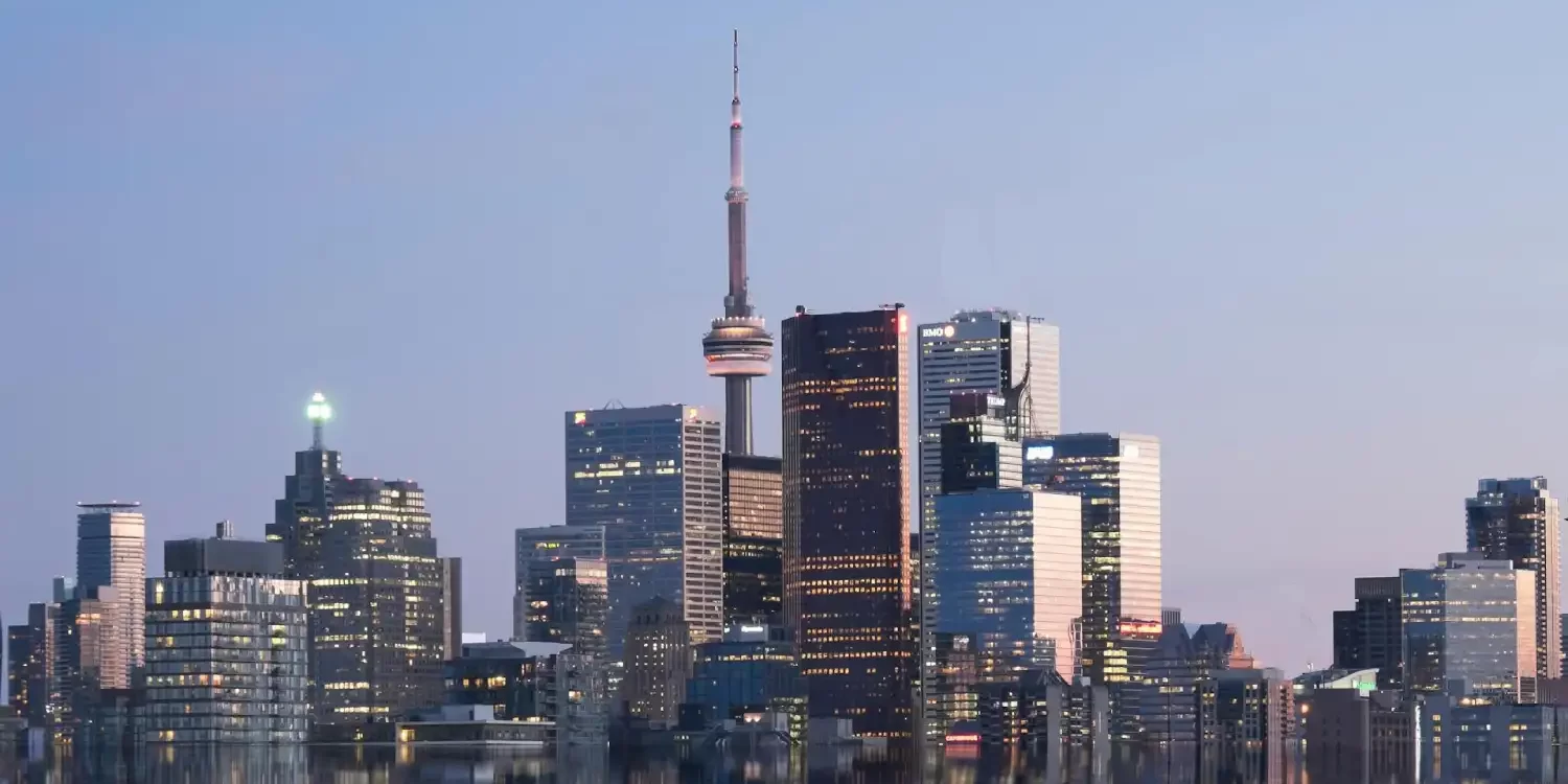 canada city skyline at evening